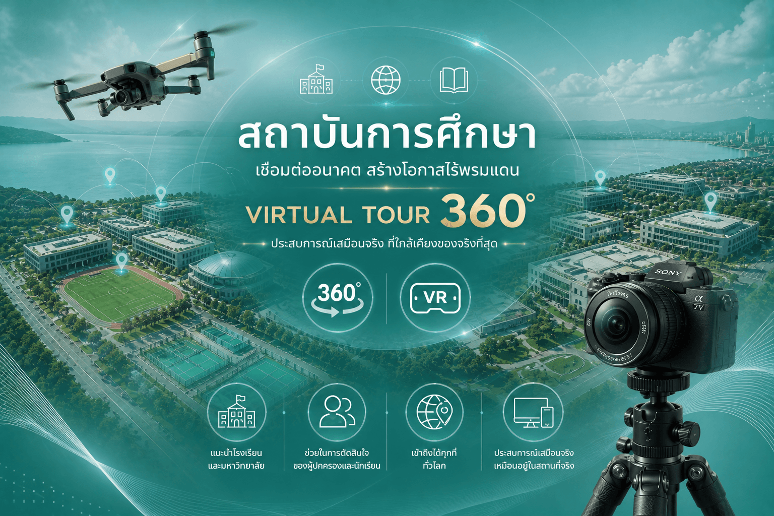 อาคารเรียนและห้องเรียนของโรงเรียนนานาชาติที่ถูกถ่ายเป็นทัวร์เสมือนจริง 360 องศา โดย TEEDD360